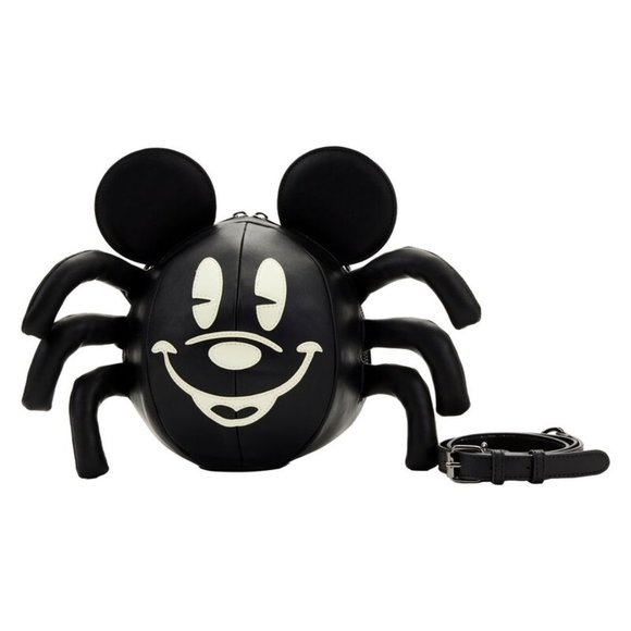 Loungefly Stitch Shoppe Mickey Mouse Glow Spider Crossbody Bag With Pin NWT NEW